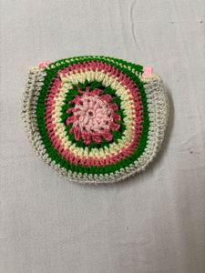 🆕Multicoloured Crochet Pouch Bags(Set of 2)