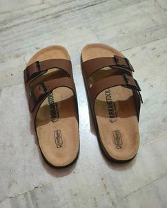 Brown Double-Buckle Slides
