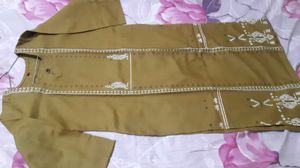 Stylish Olive Green Kurta with Embroidery