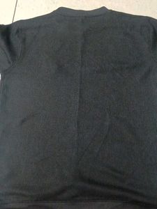 Men's Black Textured Sweater