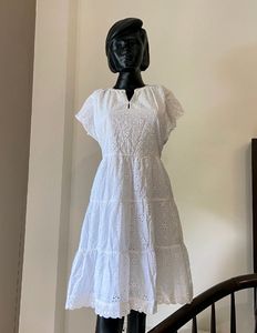 White Dress With Butterfly Sleeves