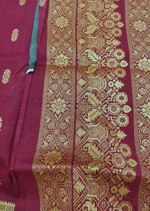 Elegant Maroon &amp; Gold Woven Saree