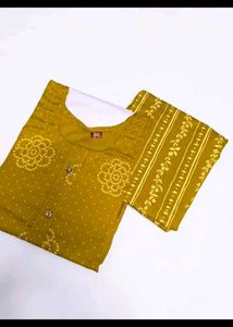 Stylish Yellow Printed Kurta