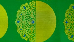 Green &amp; Gold Silk Saree