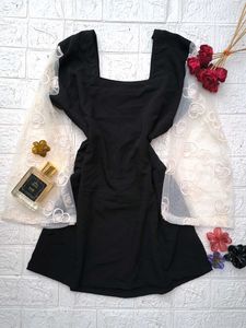 Corset Back Net Sleeves Kurti🖤
