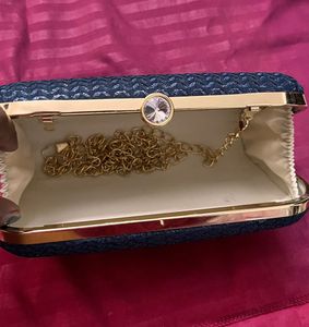 Lavie Blue Glitter Clutch
