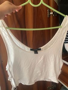 White Cropped Tank Top