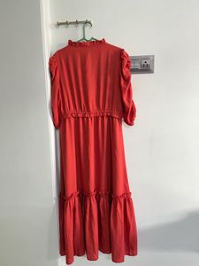 Chic Orange Midi Dress