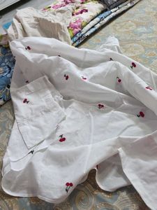 White Cherry Embroidered Shirt