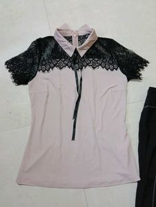 Chic Lace &amp; Collar Top