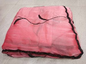 Elegant Pink Beaded Saree