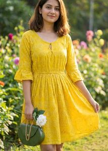 Yellow Short Kurti /Dress