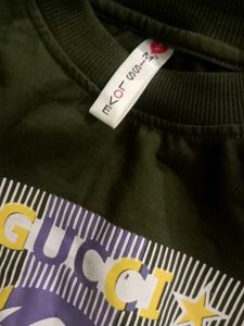 Stylish Gucci Print Cropped T-Shirt