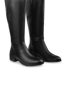 Classic Black Leather Knee-High Boots