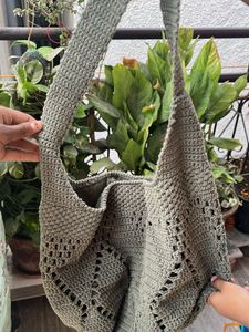 Crochet Hobo Bag - Handmade