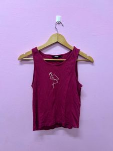 magenta top