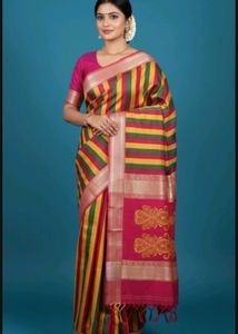 Pink & Yellow Saree