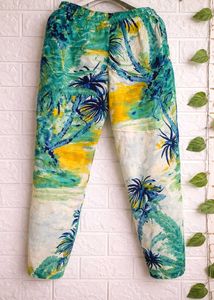 Tropical Palm Tree Print Pants