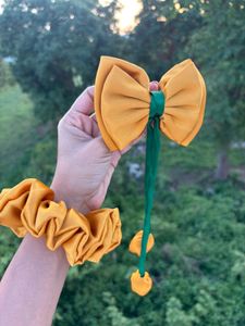 Handmade Hair Bow & Scrunchie Set
