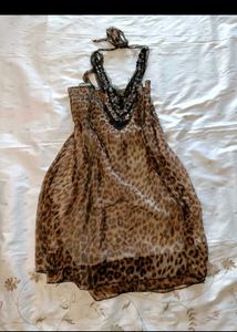 Y2K Leopard Print Dress