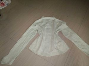 Light Green Striped Button-Down Shirt