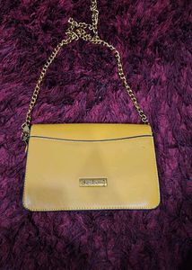 Dressberry Mustard Yellow Embellished Sling Bag