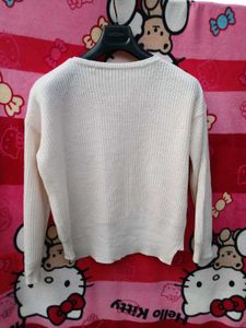 Cream Knit Long Sleeve Top