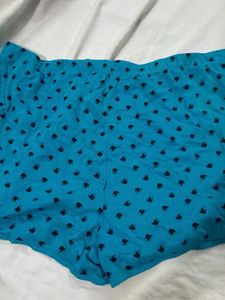 Blue short with Black Pattern