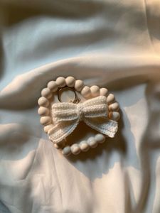 Bow White Bag Charm/keychain