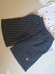 Cute Printed Top &amp; Polka Dot Shorts Set