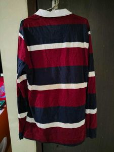 Men's Striped Long Sleeve Rugby Shirt