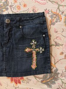 y2k chrome hearts inspired mini skirt