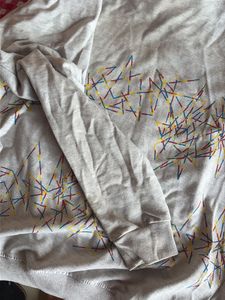 Grey Hoodie with Abstract Print