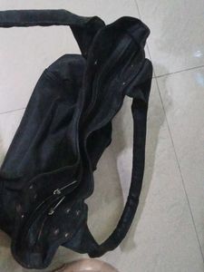 Black Hobo Bag with Pockets
