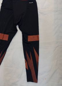Adidas Black &amp; Orange Athletic Tights