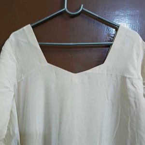 Elegant Cream Kurta with Pants Set