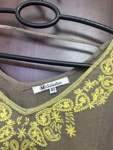 Embroidered top with Flared Sleeves
