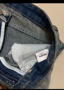 Washed Denim Wide Leg Jeans
