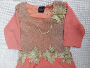 Peach Embellished Ethnic Gown