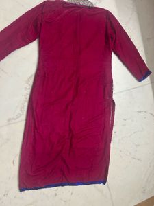 Maroon Velvet Gold Embroidered Ethnic Kurti
