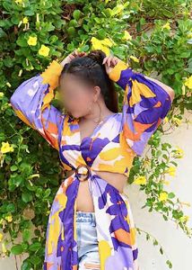 Vibrant printed beach wear maxi style top