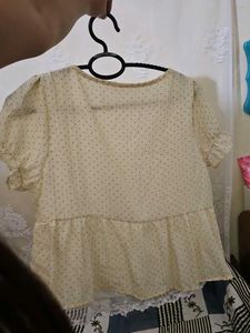 Cute Polka Dot Peplum Top