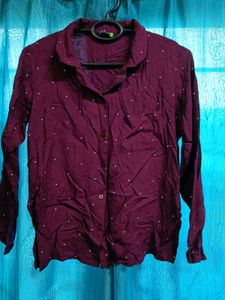 Maroon Polka Dot Shirt