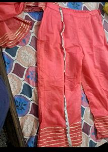 Beautiful Coral Kurta with pant and dupatta