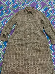 Patterned Button-Down Shirt Kurti