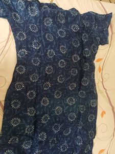 Blue Block Print Cotton 3 piece SALWAR