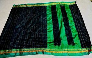 Elegant Black & Green  silk saree