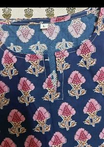 Blue Floral Print Kurta
