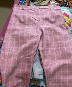 Pink Plaid Pants NO BELT
