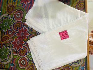 Elegant White Saree with Pink Accent